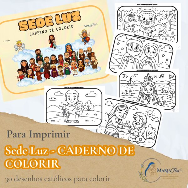 Caderno de Colorir Católico | 30 Desenhos de Santos em PDF