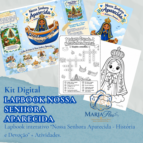 Lapbook Nossa Senhora Aparecida com Atividades | Maria Flos
