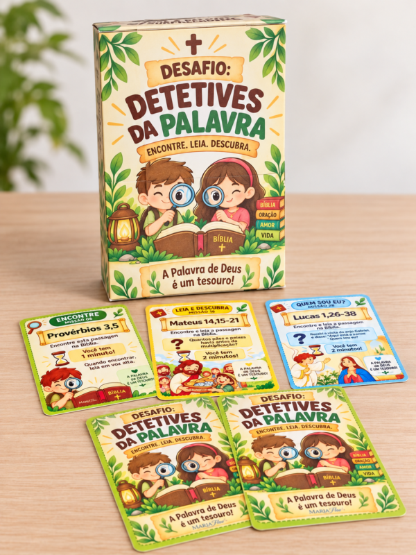 Jogo Bíblico para Catequese Infantil PDF | Detetives da Palavra – 30 Cartinhas